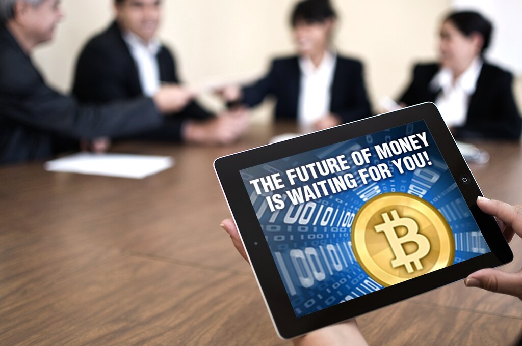Bitcoin, business, tablet, boardroom, ipad